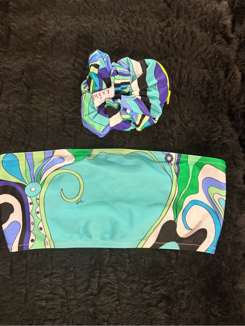 Emilio Pucci Bandeau Bikini Top & Matching Scrunchie Set - Picture 1 of 6
